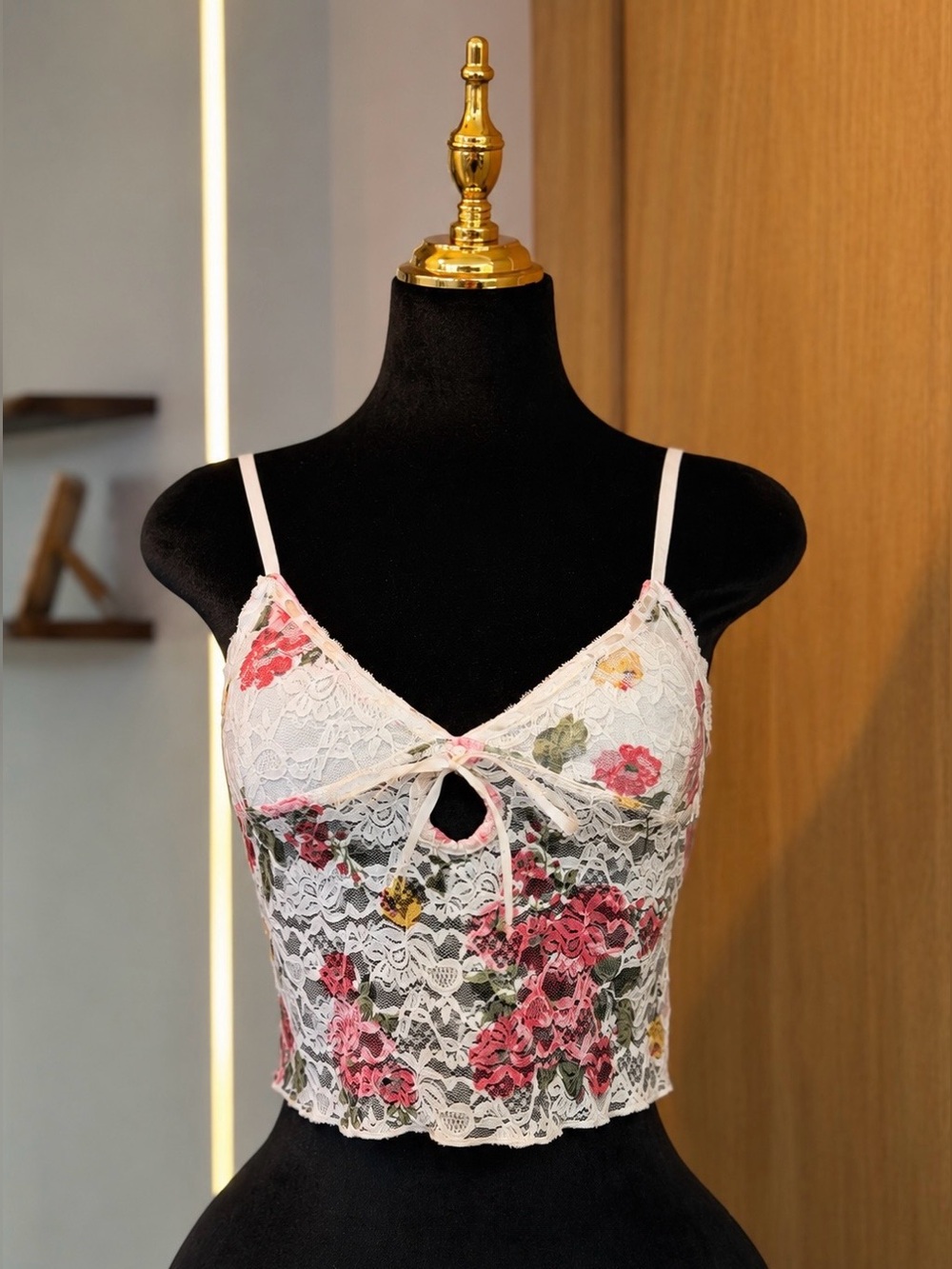 Edikted Coquette Y2K Floral Lace Corset Cami Top | Garden Muse